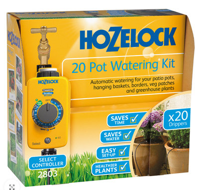Fixthebog™ Enhanced Hozelock 20 Pot Automatic Watering Kit Select Controller Timer & Water Regulations Compatible Tap & Ptfe Tape from B&Q