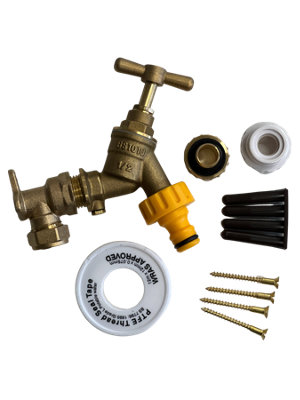 Fixthebog™ Professional Hozelock Outside Garden Tap Kit Water Regs Gt16Pro With Instructions from B&Q