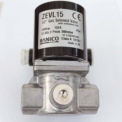 B&Q -  (Zevl15) Banico 1/2" Bsp Gas Solenoid Valve 230Vac
