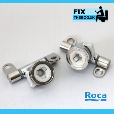 FixTheBog Ai0002100R) Roca Giralda Senso Removable Toilet Seat Hinge Set Easy Release Chrome Hinges from B&Q