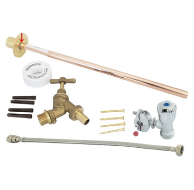Fixthebog™ Professional 350mm Outdoor Garden Diy Tap Kit Self Cut Fit Brass from B&Q