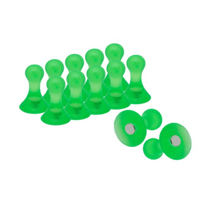 Small Green Skittle Magnets For FridgeWhiteboardNoticeboardFiling Cabinet (Pack Of 12) from B&Q