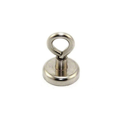 Ferrite Clamping Magnet With M6 Eyebolt For HangingHolding Or Displaying Items32mm Dia5.8Kg PullSouth from B&Q