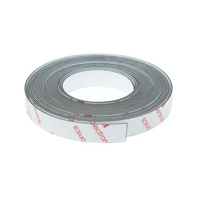Ferroflex 12.5mm Wide Self Adhesive & Gloss White Ferrous Strip5M Length from B&Q
