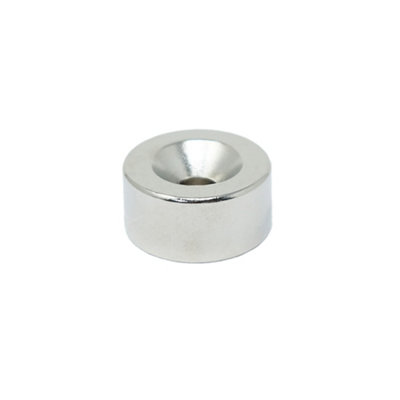 N42 Neodymium Countersunk Magnet 20mm Dia X 10mm Thick X 5.2mm Countersunk11Kg PullNorth from B&Q