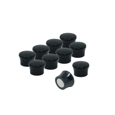 Small High Power Black Memo Board Magnets For FridgeWhiteboardNoticeboardFiling CabinetPack Of 10 from B&Q