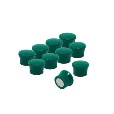 Small High Power Green Memo Board Magnets For FridgeWhiteboardNoticeboardFiling CabinetPack Of 10 from B&Q