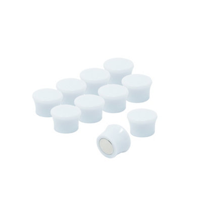 Small High Power White Memo Board Magnets For FridgeWhiteboardNoticeboardFiling CabinetPack Of 10 from B&Q