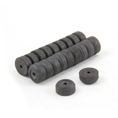 Y10 Ferrite Magnets For ArtsCraftsModel MakingDiy And Hobbies12mm O.d. X 2mm I.d. X 6mm Thick0.137Kg PullPack Of 20 from B&Q