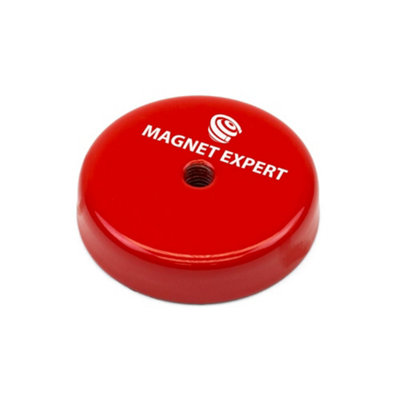 Ferrite Limpet Pot Magnet C/w M6 Threaded Hole For Semi-Permanent Applications46mm Dia X 11mm Thick6Kg Pull from B&Q