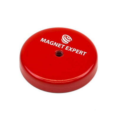 Ferrite Limpet Pot Magnet C/w M6 Threaded Hole For Semi-Permanent Applications55mm Dia X 11mm Thick16Kg Pull from B&Q