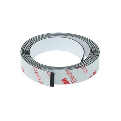 Ferroflex 12.5mm Wide Self Adhesive & Gloss White Ferrous Strip1M Length from B&Q