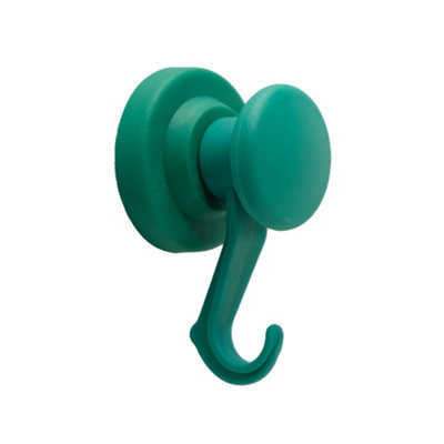 Green Rubber Coated Neodymium Magnet With Swivel Hook For Holding RopeWires And Clothing43mm Dia from B&Q