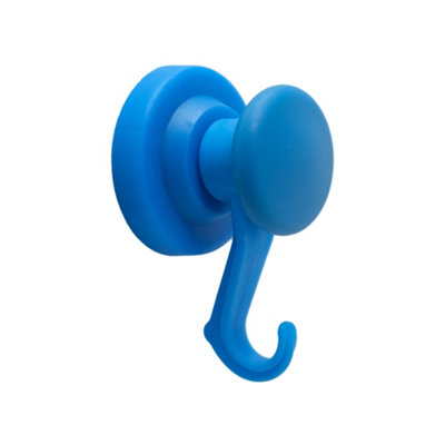 Blue Rubber Coated Neodymium Magnet With Swivel Hook For Holding RopeWires And Clothing43mm Dia from B&Q