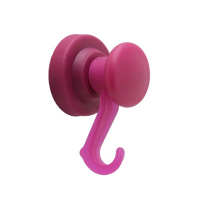 Purple Rubber Coated Neodymium Magnet With Swivel Hook For Holding RopeWires And Clothing43mm Dia from B&Q