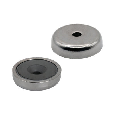 B&Q Ferrite Y30bh Pot Magnet For Arts, Crafts, Model Making, Diy And Hobbies - 32Mm Dia X 7Mm Thick X 5Mm C/Sink - 7.2 Kg Pull 7.2Kg
