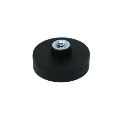 Black Rubber Coated Pos Magnet Countersunk With M4 X 6mm External Thread For Retail Fixing22mm Dia X 6mm Thick4Kg Pull from B&Q