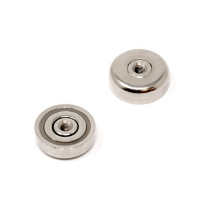 N42 Neodymium Pot Magnet With M5 Internal Thread For HoldingHanging And Displaying Items25mm Dia10.5Kg Pull from B&Q