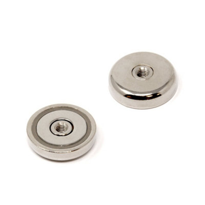 N42 Neodymium Pot Magnet With M6 Internal Thread For HoldingHanging And Displaying Items32mm Dia30Kg Pull from B&Q