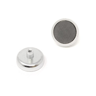 Ferrite Pot Magnet With M4 Internal Thread For ArtsCraftsModel MakingDiy And Hobbies25mm Dia X 7mm Thick1Kg Pull from B&Q