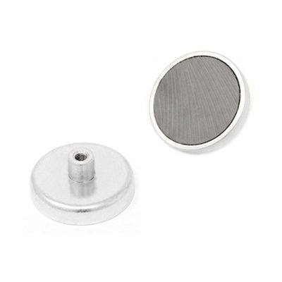 Ferrite Pot Magnet With M5 Internal Thread For ArtsCraftsModel Making & Hobbies40mm X 8mm Thick5.9Kg PullPack Of 4 from B&Q