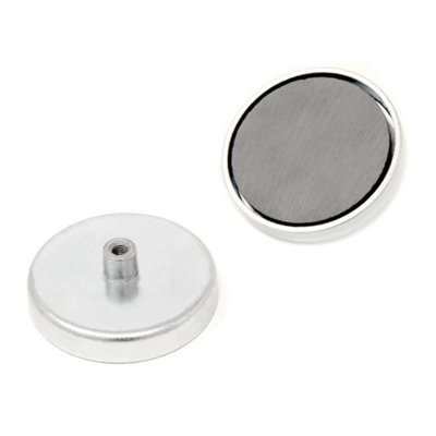 Ferrite Pot Magnet With M5 Internal Thread For ArtsCraftsModel Making & Holding57mm X 10mm Thick29.7Kg PullPack Of 4 from B&Q