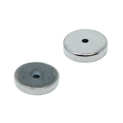 Ferrite Y30Bh Pot Magnet For ArtsCraftsModel MakingDiy And Hobbies40mm Dia X 8mm Thick X 5mm Countersunk15Kg Pull from B&Q