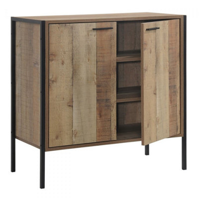 Timber Art Design Stretton Sideboard Storage Cupboard With 2 Doors Rustic Industrial Oak Effect from B&Q