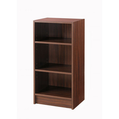 Timber Art Design 3 Tier Cube Bookcase Display Shelving Storage Unit Wood Furniture Walnut from B&Q