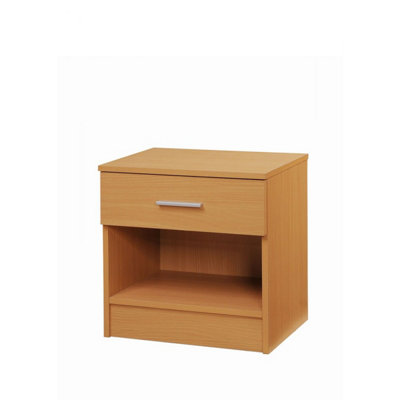 Timber Art Design Rio Costa Bedside Cabinet Bedroom Furniture Nightstand Table 1 Drawer Beech Oak from B&Q