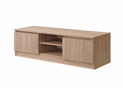 Timber Art Design Modern Tv Unit 120Cm Media Cabinet 2 Doors + Shelf Sonoma Oak