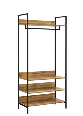 Timber Art Design Zahra Bedroom Double Open Wardrobe 4 Shelves Furniture Storage Cupboard from B&Q