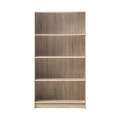 Timber Art Design 4 Tier Bookcase Tall Display Shelving Storage Unit Wood Furniture Sonoma Oak from B&Q
