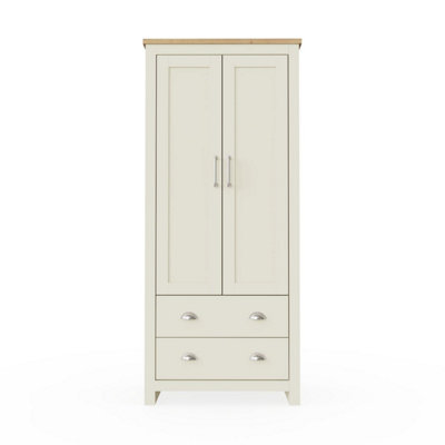 Timber Art Design Lisbon Cream 2 Door Double Wardrobe 2 Drawers