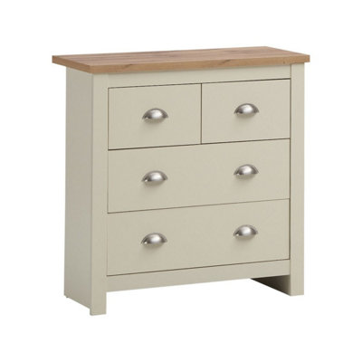 Timber Art Design Lisbon Bedroom Chest Of Drawers 2+2 4 Drawer Storage Cabinet Furniture Cream