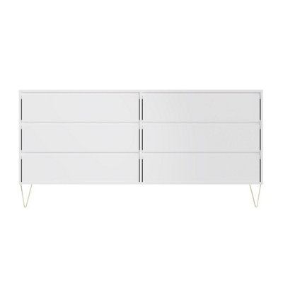 B&Q -  Monaco 6 Drawer Chest In White