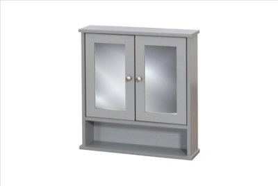 B&Q -  Mirrored Bathroom Cabinet Grey