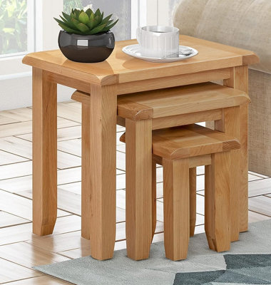 Hallowood Furniture Monchique Oak Nest Of 3 Tables from B&Q