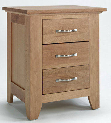 Hallowood Furniture Camberley Oak 3 Drawer Bedside Table from B&Q