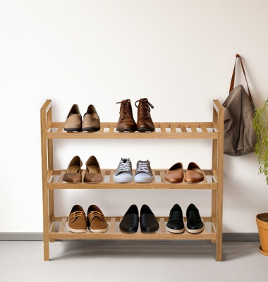 Hallowood Furniture Waverly Oak 3 Tier Stackable Shoe Rack from B&Q