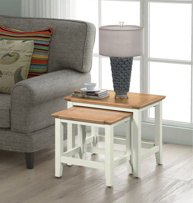 Hallowood Furniture Clifton Oak Painted Nest Of 2 Tables from B&Q