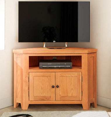 Hallowood Furniture Cotswold Oak 2 Door Corner Tv Unit from B&Q