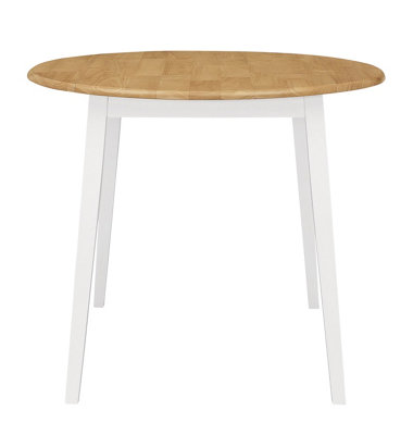 Hallowood Furniture Ledbury Drop Leaf Round Table In White Painted And Oak Finish from B&Q