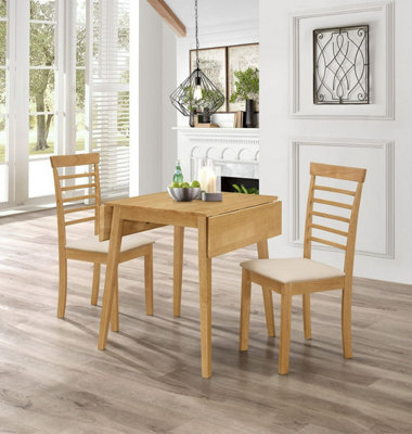 Hallowood Furniture Ledbury Drop Leaf Rectangular Table With 2 Chairs In Light Oak Finish from B&Q