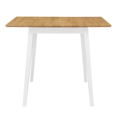 Hallowood Furniture Ledbury Drop Leaf Rectangular Table In White Painted And Oak Finish from B&Q