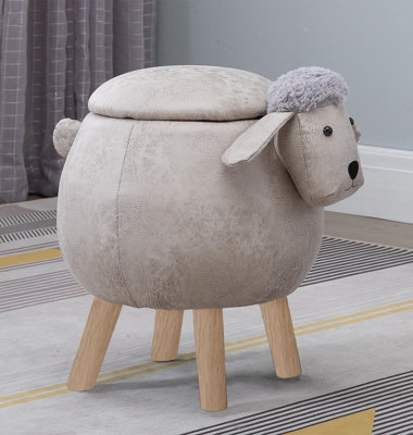 B&Q -  Sheep Round Storage Stool (Grey)