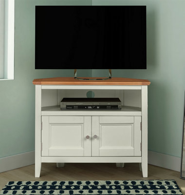 Hallowood Furniture Clifton Oak Painted Small  Corner Tv Unit from B&Q