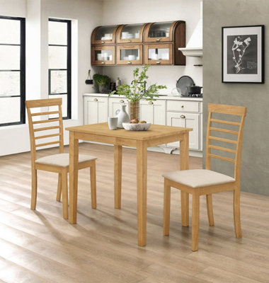Hallowood Furniture Ledbury Small Dining Table With 2 Chairs In Light Oak Finish from B&Q