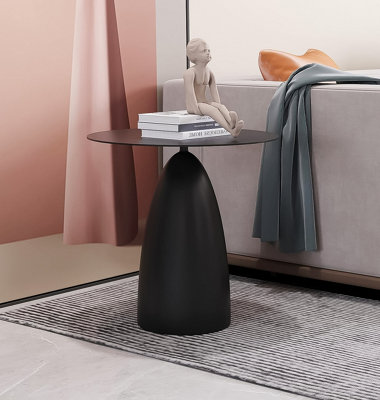 Hallowood Furniture Bourton Black Metal Round Side Table from B&Q