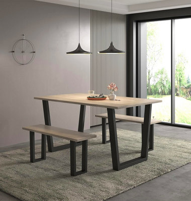 Hallowood Furniture Dudley 150Cm Dining Table Set With 2 Bench from B&Q